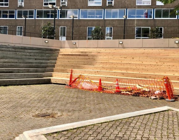 Today: Is Main Street moving in the right - or any - direction? Once rehabbing is completed, what good use can be made of the performance space in the courtyard behind Roosevelt Landings?